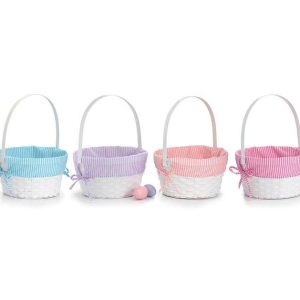 Baskets Assortments |   Bamboo Easter Baskets With Stripes