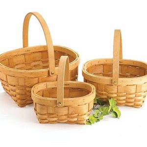 Baskets By The Case |   Case Chip Wood Nested Basket Set