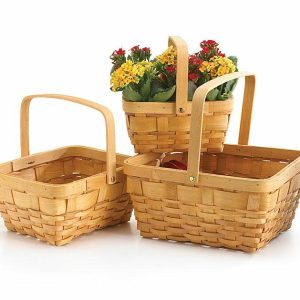 Baskets By The Case |   Case Chip Wood Nested Basket Set