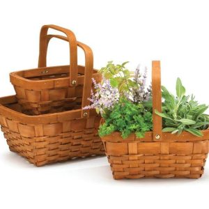 Baskets By The Case |   Case Nested Dark Wood Chip Basket Set