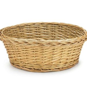 Baskets Without Handles |   12" Light Stain Round Willow Basket