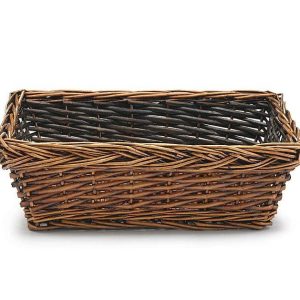 Baskets Without Handles |   13 1/4" Dark Stain Rectangle Basket