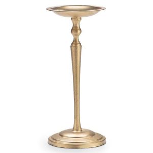 Candles & Candle Holders |   Gold Aluminum 12" Pillar Holders