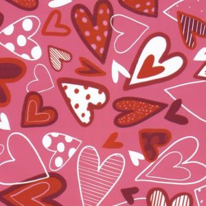 Cello Sheets |   Assorted Hearts On Pink Two Sided