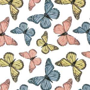 Cello Sheets |   Color Butterflies On White Cello Sheets