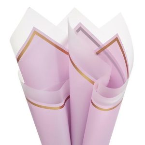 Cello Sheets |   Floral Wrap Lilac Gold Trim