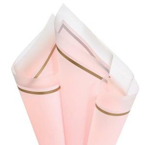 Cello Sheets |   Floral Wrap Lt Pink Gold Trim