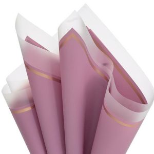 Cello Sheets |   Floral Wrap Rosy Mauve Gold Trim