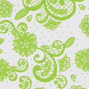 Cello Sheets |   Green Lace On Clear Cellophane