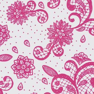 Cello Sheets |   Hot Pink Lace On Clear Cellophane