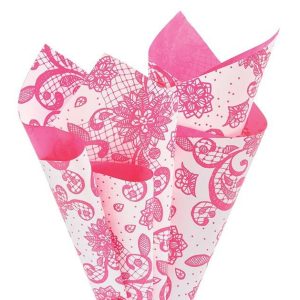 Cello Sheets |   Hot Pink Lace Two Sided Floral Sheet