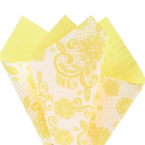 Cello Sheets |   Yellow Lace Two Sided Floral Sheet