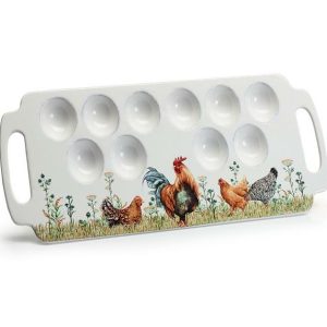 Ceramics |   10 Slotted Egg Tray Rooster Decal