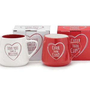 Ceramics |   Assorted Valentine Message Mugs Red/Wht