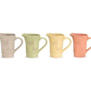 Ceramics |   Raised Butterflies On Astd Matte Pitcher