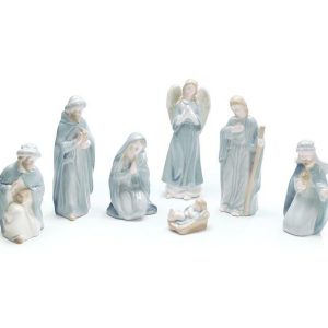 Decor |   7 Piece Blue Ceramic Nativity Set