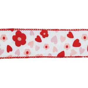 Decorative |   #9 Flower And Heart Ribbon