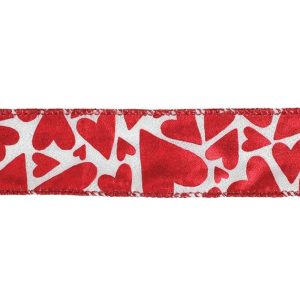 Decorative |   #9 Red Metallic Heart Ribbon