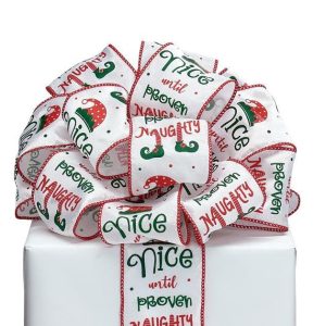 Decorative |   Ribbon #40 Elf Naughty Nice Message