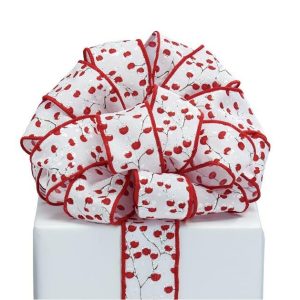 Decorative |   Ribbon #9 Red Snow Cover Berry Stems