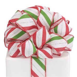 Decorative |   Ribbon #9 Red/Green Diagonal Stripe