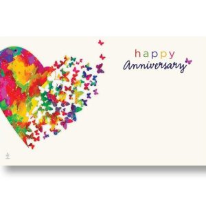 Enclosure Cards |   Encl Card Anniversary Hearts Aflutter