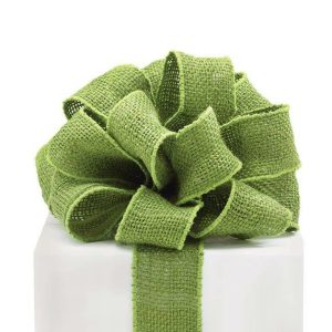 Fabric |   #16 Moss Green Burlap Wired Ribbon