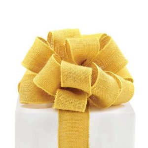 Fabric |   #16 Mustard Yellow Burlap Wired Ribbon