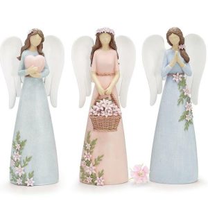 Figurines |   Floral Angel Resin Figurine