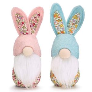 Gnomes |   Calico Fabric Bunny Gnomes White Beards