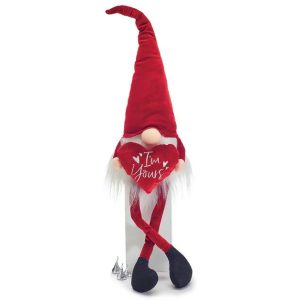 Gnomes |   Dark Red Velvet Gnome Wih Heart