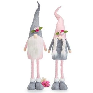 Gnomes |   Expandable Leg Pink And Gray Gnomes