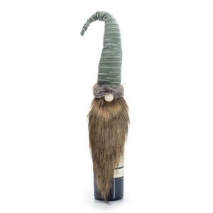 Gnomes |   Gnome Bottle Topper With Soft Green Hat