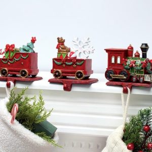 Home Accessories |   3 Piece Resin Train Stocking Holder