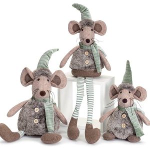 Home Accessories |   Decorative Brown And Green Mouse Family