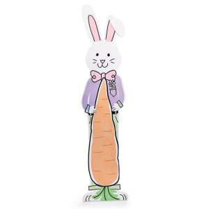 Home Accessories |   Easter Bunny Holding Carrot Porch Sign