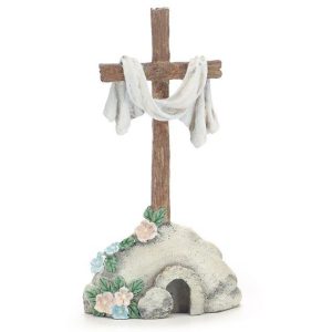 Home Accessories |   Resin Cross In Stone Shelf Sitter