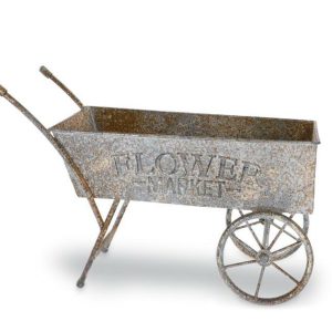 Home Accessories |   Rustic Metal Wheelbarrow Decor