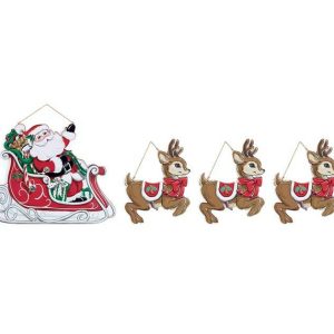 Home Accessories |   Santa And Reindeer Wall Hanging