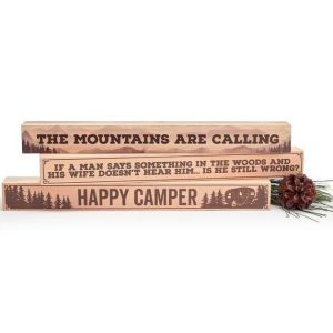 Home Accessories |   Shelf Sitter Assorted Camping Messages