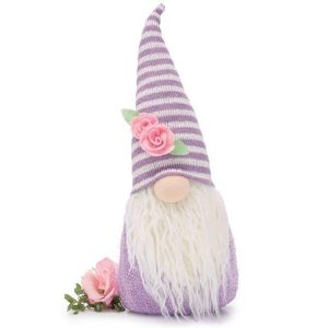 Home Accessories |   Spring Gnome With Lavender Striped Hat