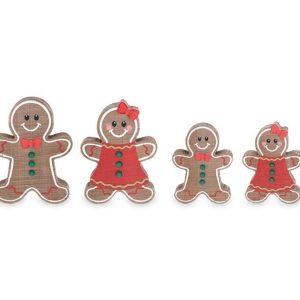 Home Accessories |   Varied Set Wooden Gingerbread Family