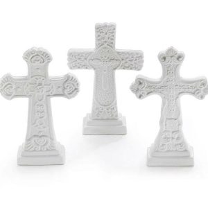 Home Accessories |   White Ceramic Cross Set