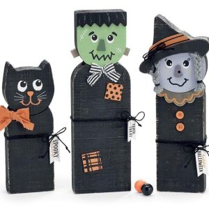 Home Accessories |   Wood Post Halloween Character Assorted