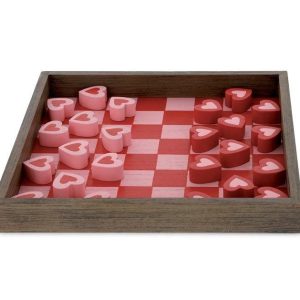 Home Accessories |   Wooden Valentine Checkerboard Game