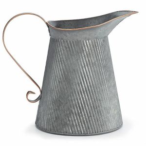 Pails |   Galvanized Metal Embossed Pitcher