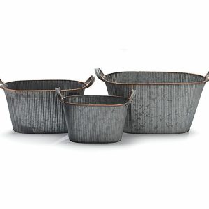 Pails |   Galvanized Tin Nested Double Planter Set