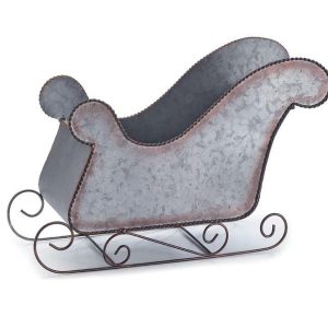 Pails |   Large Galvanized Tin Sleigh Planter