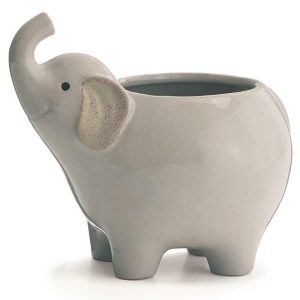 Pails |   Porcelain Gray Elephant Planter