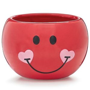 Pails |   Red Smiley Face Ceramic Planter